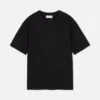 Baumwoll-T-Shirt mit gerolltem Halsausschnitt und lockerer Passform