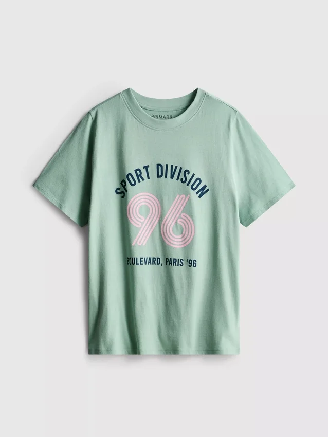 Baumwoll-T-Shirt mit Grafik und kurzen Shorts