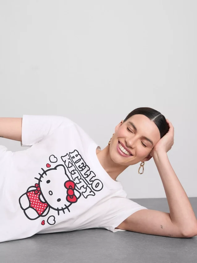 Baumwoll-T-Shirt mit Hello-Kitty-Motiv