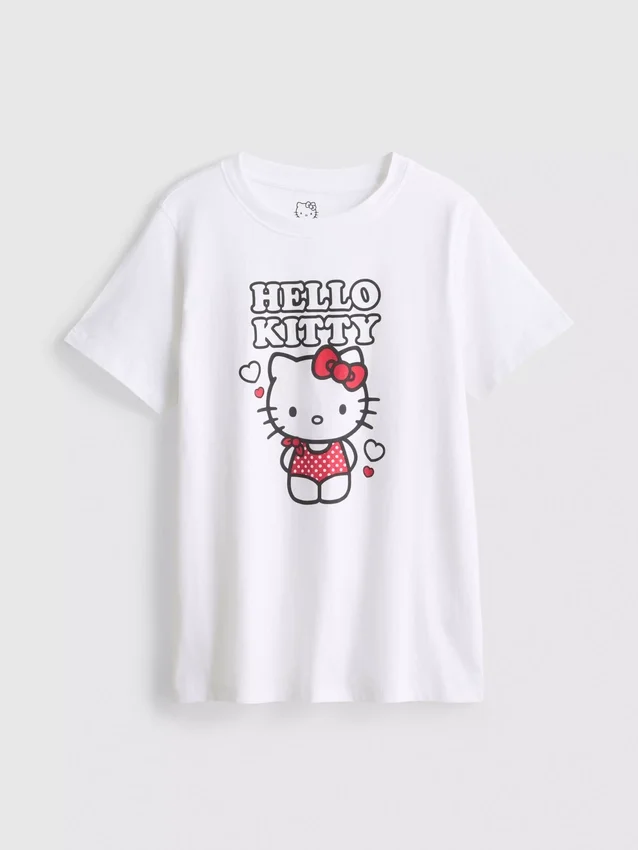 Baumwoll-T-Shirt mit Hello-Kitty-Motiv