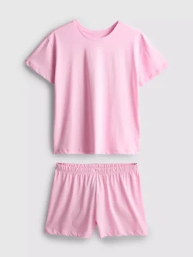 Baumwoll-T-Shirt-Schlafanzug mit kurzen Hosen