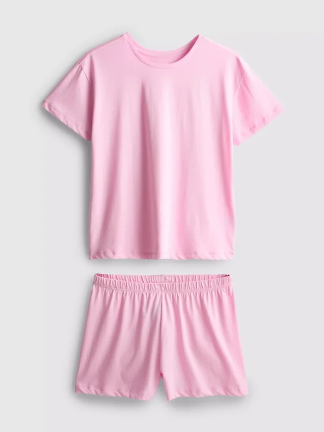 Baumwoll-T-Shirt-Schlafanzug mit kurzen Hosen