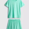 Baumwoll-T-Shirt-Schlafanzug mit kurzen Hosen