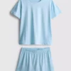 Baumwoll-T-Shirt-Schlafanzug mit kurzen Hosen