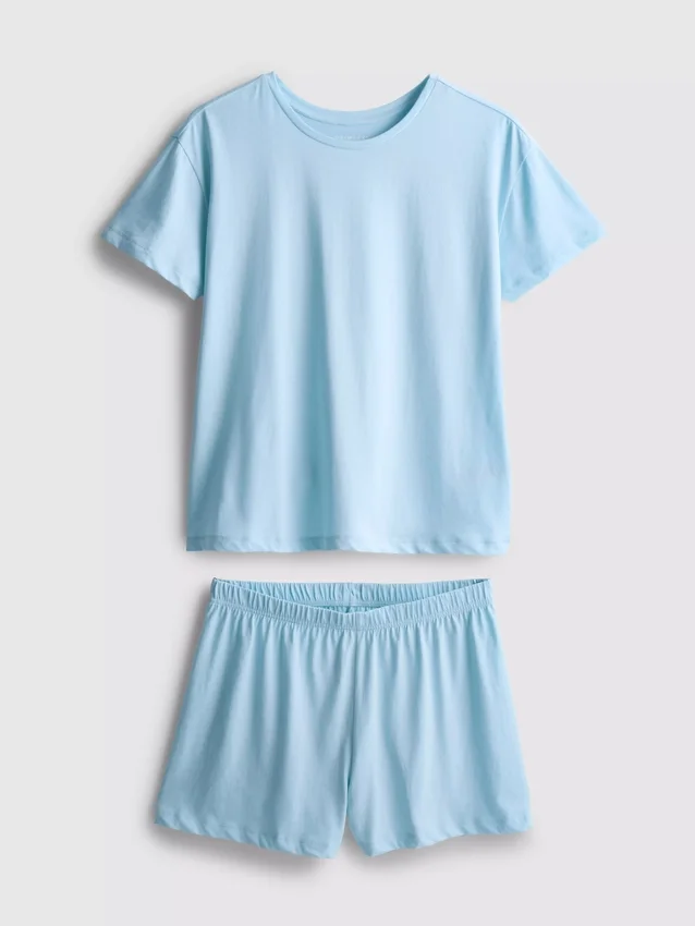 Baumwoll-T-Shirt-Schlafanzug mit kurzen Hosen