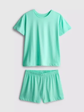 Baumwoll-T-Shirt-Schlafanzug mit kurzen Hosen