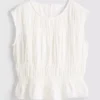 Baumwoll-Tanktop mit Rüschen
