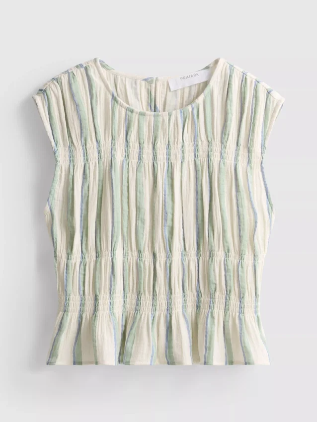 Baumwoll-Tanktop mit Rüschen