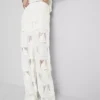 Baumwollreiche Häkelhose mit geradem Bein