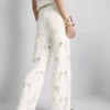 Baumwollreiche Häkelhose mit geradem Bein