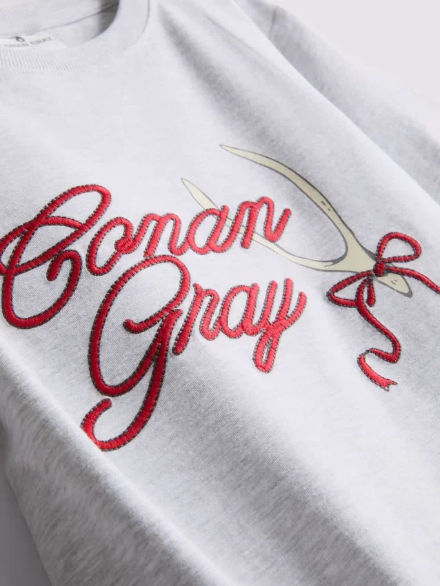 Baumwollreiches T-Shirt in Conan-Grau