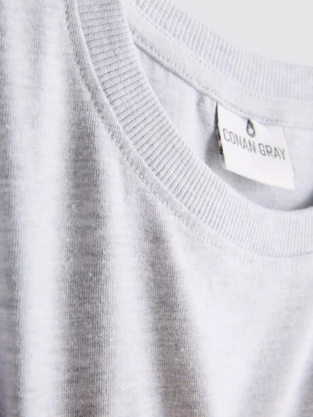 Baumwollreiches T-Shirt in Conan-Grau
