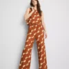 Bedruckte Hose mit weitem Bein