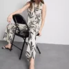Bedruckte Hose mit weitem Bein