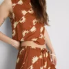 Bedruckte Hose mit weitem Bein