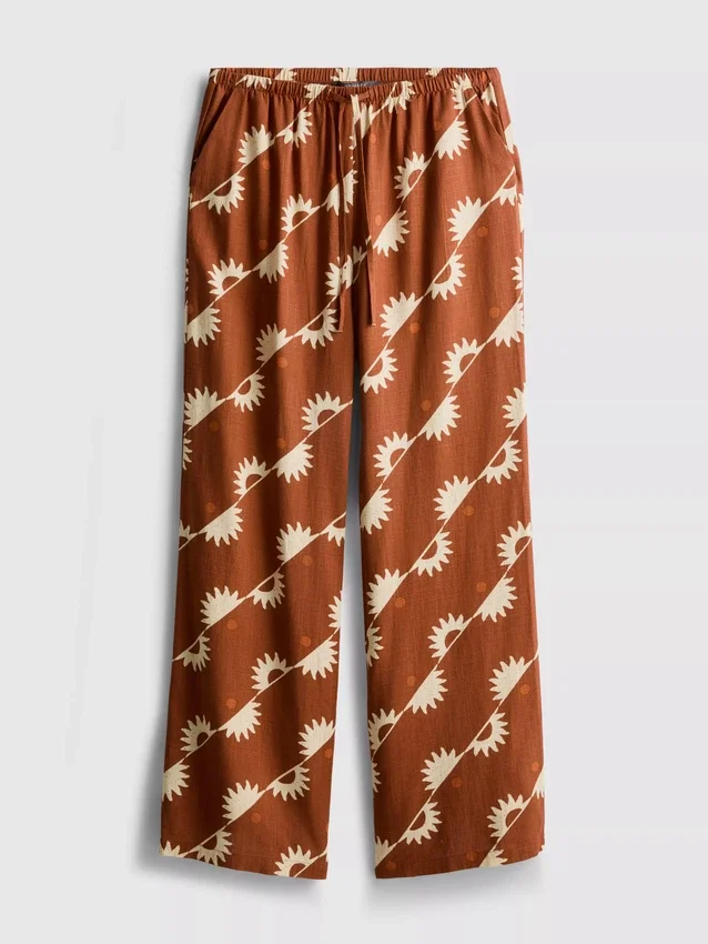 Bedruckte Hose mit weitem Bein