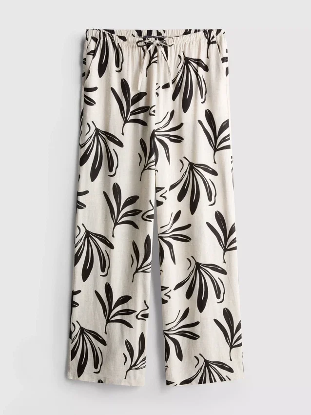 Bedruckte Hose mit weitem Bein