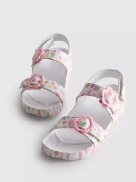 Bedruckte Sandalen mit doppeltem Schnallenriemen