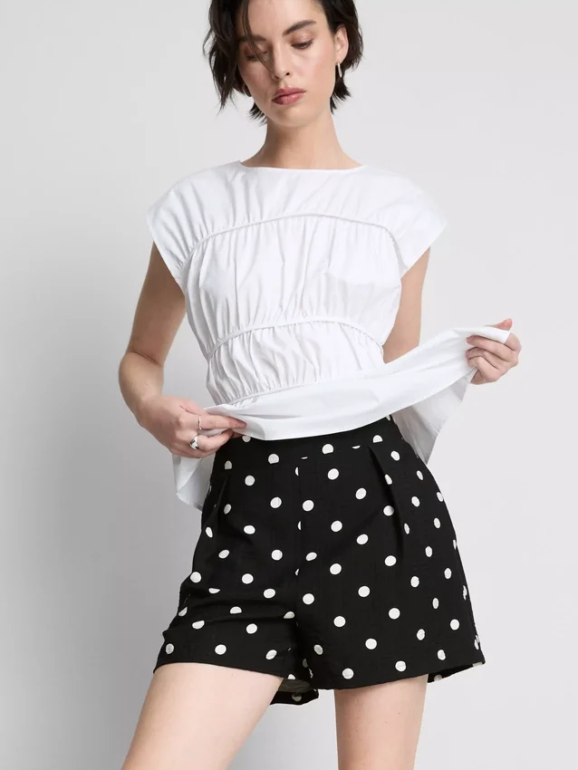 Bedruckte Shorts mit hoher Taille