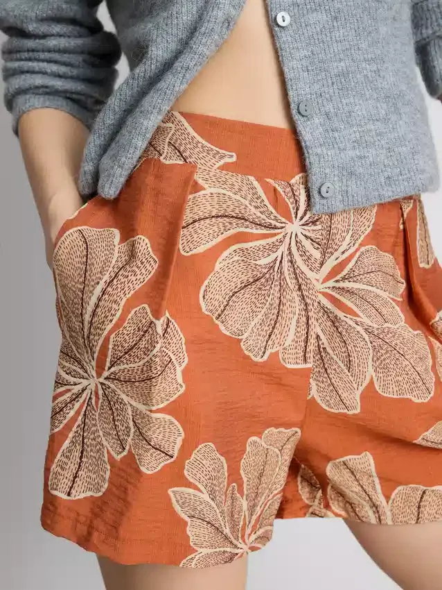 Bedruckte Shorts mit hoher Taille