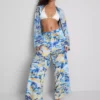 Bedruckte Strandhose mit weitem Bein