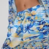 Bedruckte Strandhose mit weitem Bein