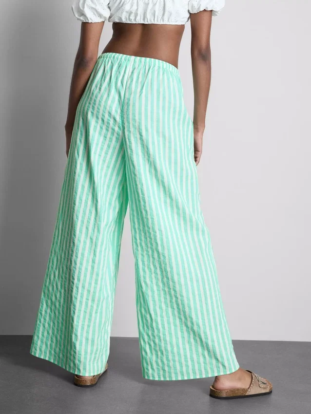 Bedruckte Strandhose mit weitem Bein