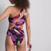 Bedruckter Badeanzug mit Cut-outs