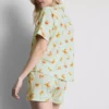 Bedruckter Boyfriend-Shorty-Schlafanzug