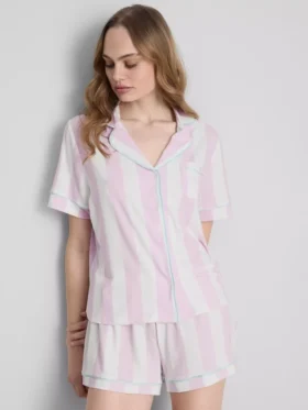 Bedruckter Shorty-Schlafanzug im Boyfriend-Stil
