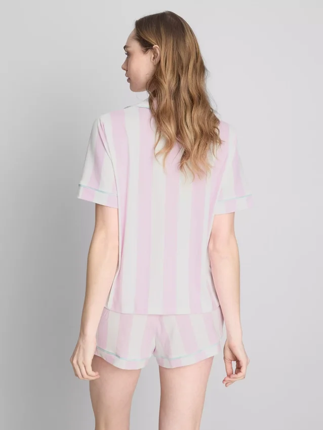Bedruckter Shorty-Schlafanzug im Boyfriend-Stil
