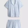 Bedruckter Shorty-Schlafanzug im Boyfriend-Stil