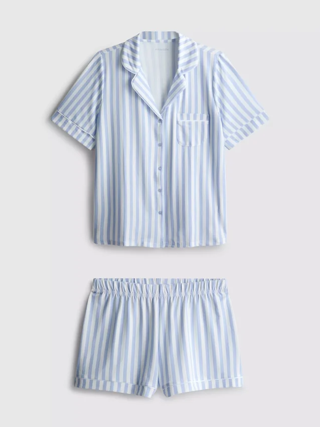 Bedruckter Shorty-Schlafanzug im Boyfriend-Stil