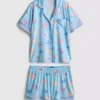 Bedruckter Shorty-Schlafanzug im Boyfriend-Stil