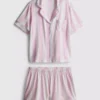 Bedruckter Shorty-Schlafanzug im Boyfriend-Stil