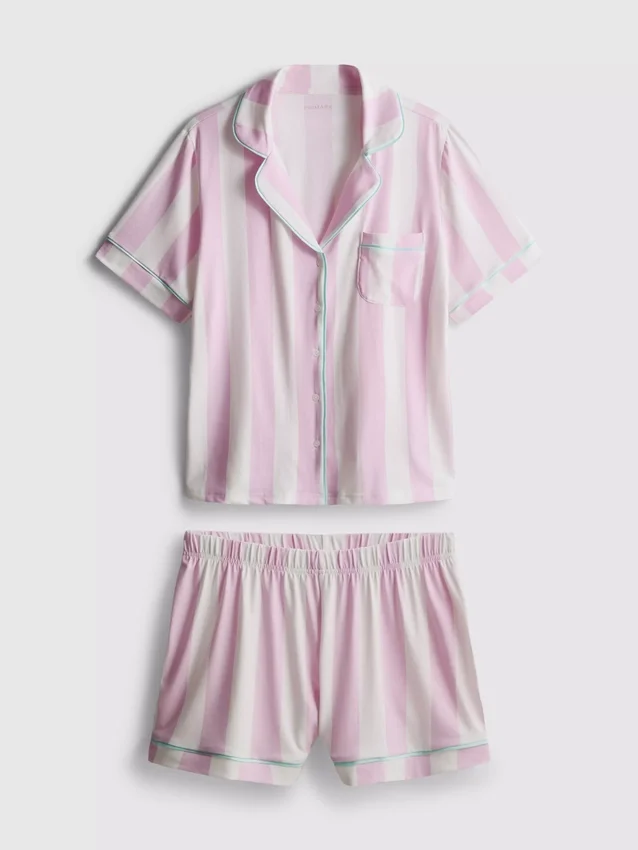 Bedruckter Shorty-Schlafanzug im Boyfriend-Stil