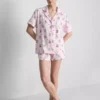 Bedruckter Teddy-Boyfriend-Shorty-Schlafanzug
