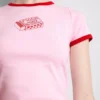 Bedrucktes Baumwoll-Baby-T-Shirt mit Ringer-Schnitt