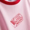 Bedrucktes Baumwoll-Baby-T-Shirt mit Ringer-Schnitt