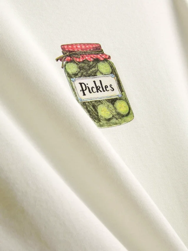 Bedrucktes Baumwoll-Baby-T-Shirt mit Ringer-Schnitt