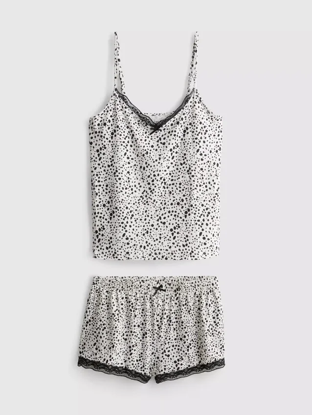 Bedrucktes Cami-Top-und-Shorts-Schlafanzug-Set