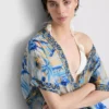 Bedrucktes Midi-Strandkleid im Wickelstil