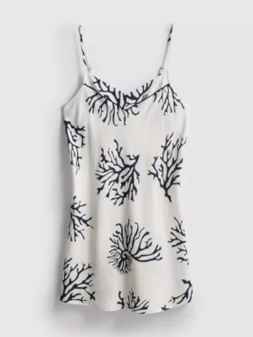 Bedrucktes Mini-Chemise in Korallenrot
