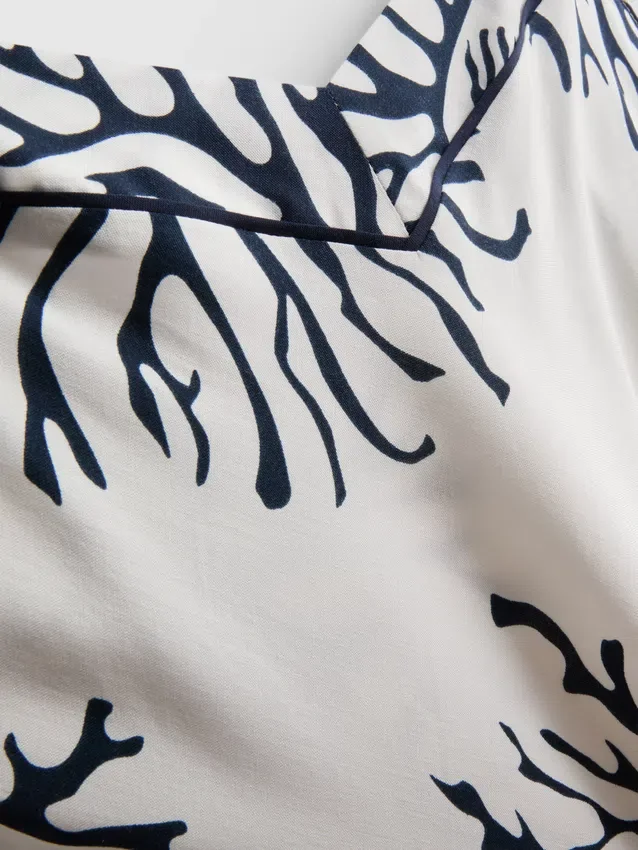 Bedrucktes Mini-Chemise in Korallenrot