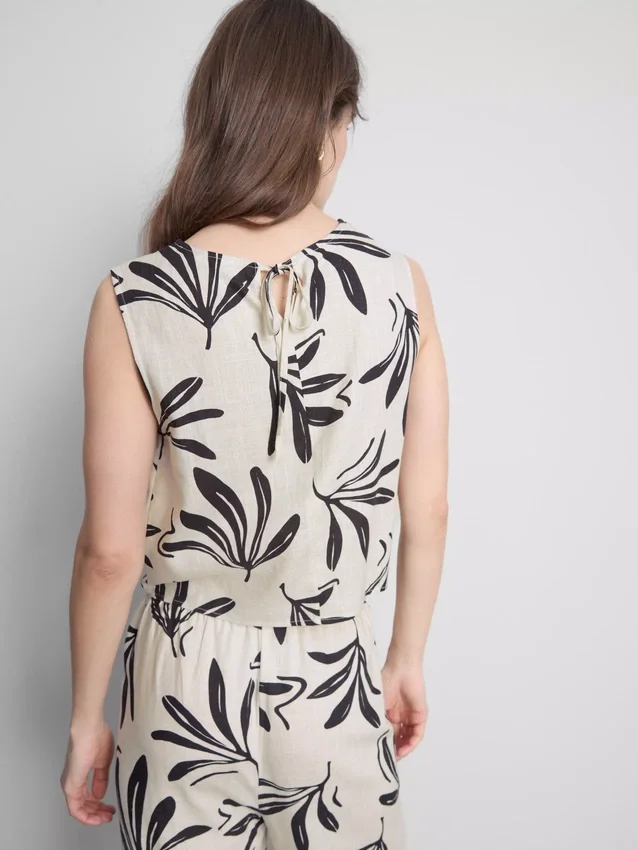 Bedrucktes Tanktop aus Baumwollmischung