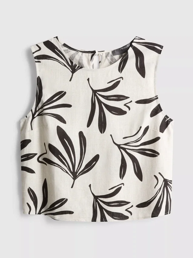 Bedrucktes Tanktop aus Baumwollmischung