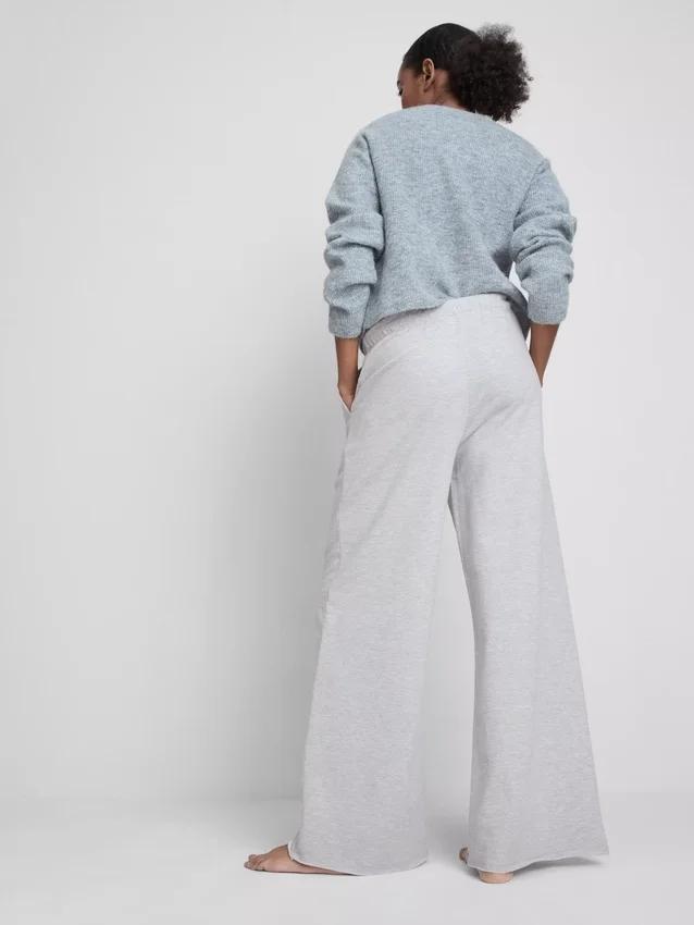 Bequeme Jogginghose aus Baumwollmischung mit weitem Bein