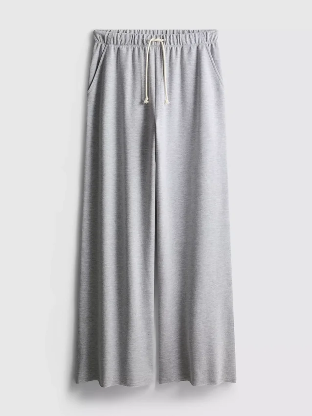 Bequeme Jogginghose aus Baumwollmischung mit weitem Bein