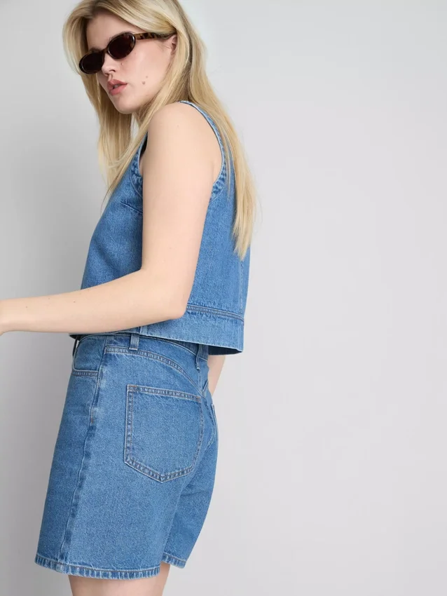 Bermuda-Shorts aus Baumwoll-Denim