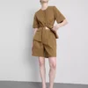 Bermuda-Shorts aus Baumwollmischung im Safari-Stil
